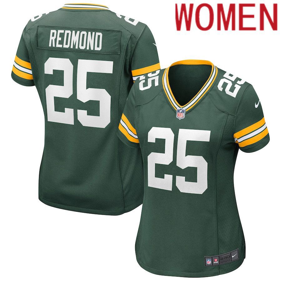 Women Green Bay Packers #25 Will Redmond Nike Green Game NFL Jersey->women nfl jersey->Women Jersey